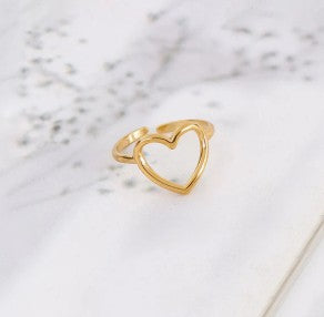 Gold Plated Tarnish free Stainless Steel Open heart ring