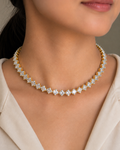 Gold Plated American Diamond Statement Choker for Women