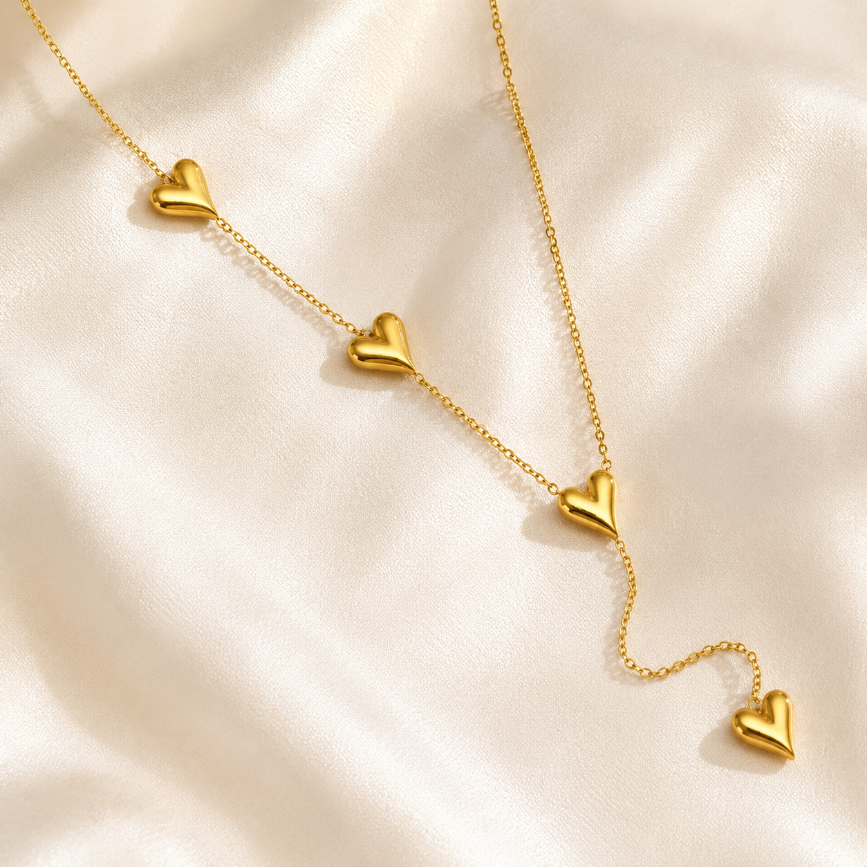 Cascading Hearts Y-Necklace