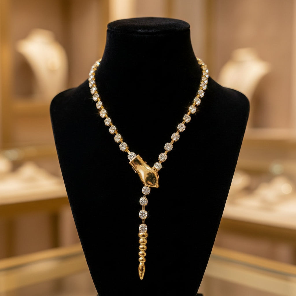 The Serpentine Sparkle Neckpiece (Adjustable length)