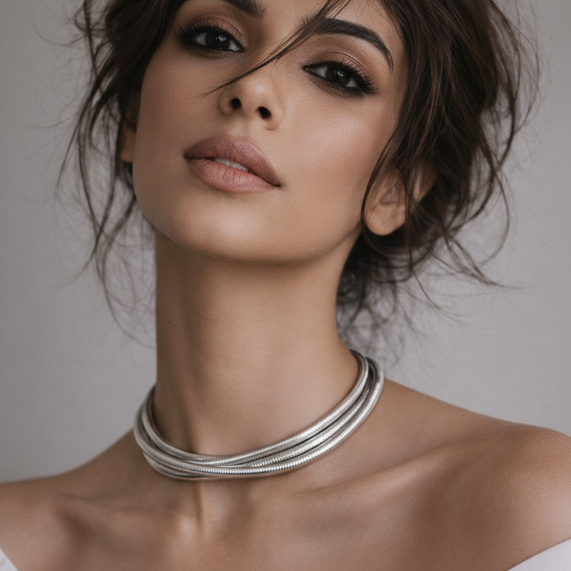 Silver Trio Twisted Choker