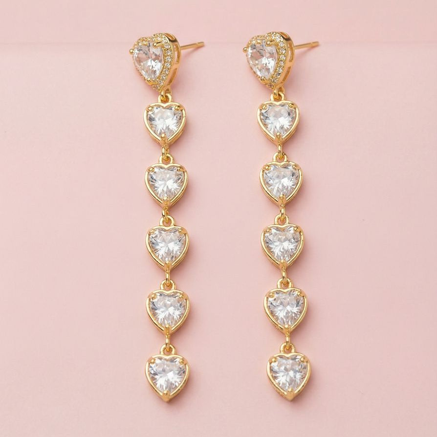 Cascading Hearts of Sparkle in Gold (only 1 Available)