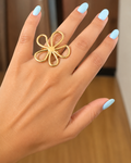 Golden Bloom Statement Ring