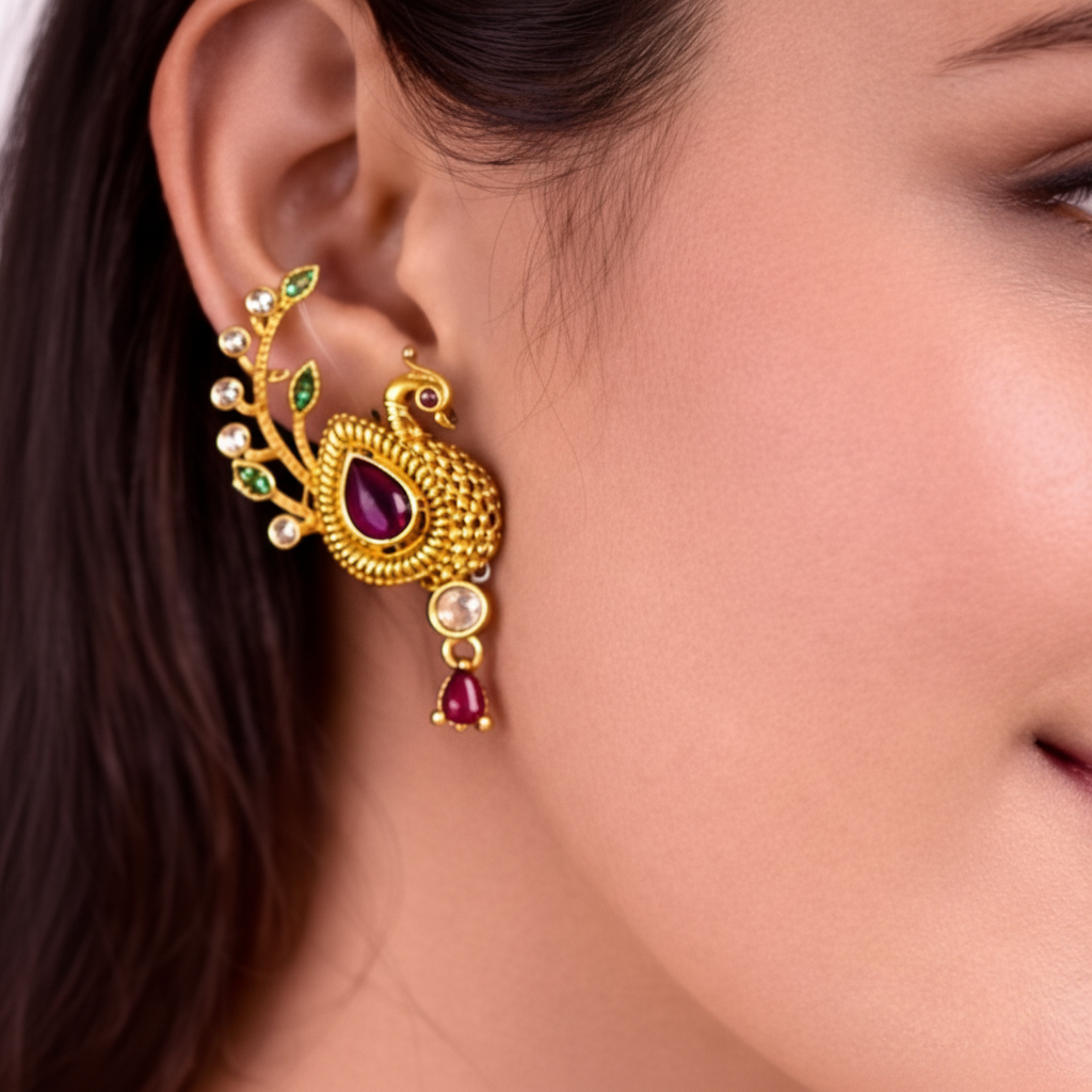 Mayura Ruby Ear Cuffs