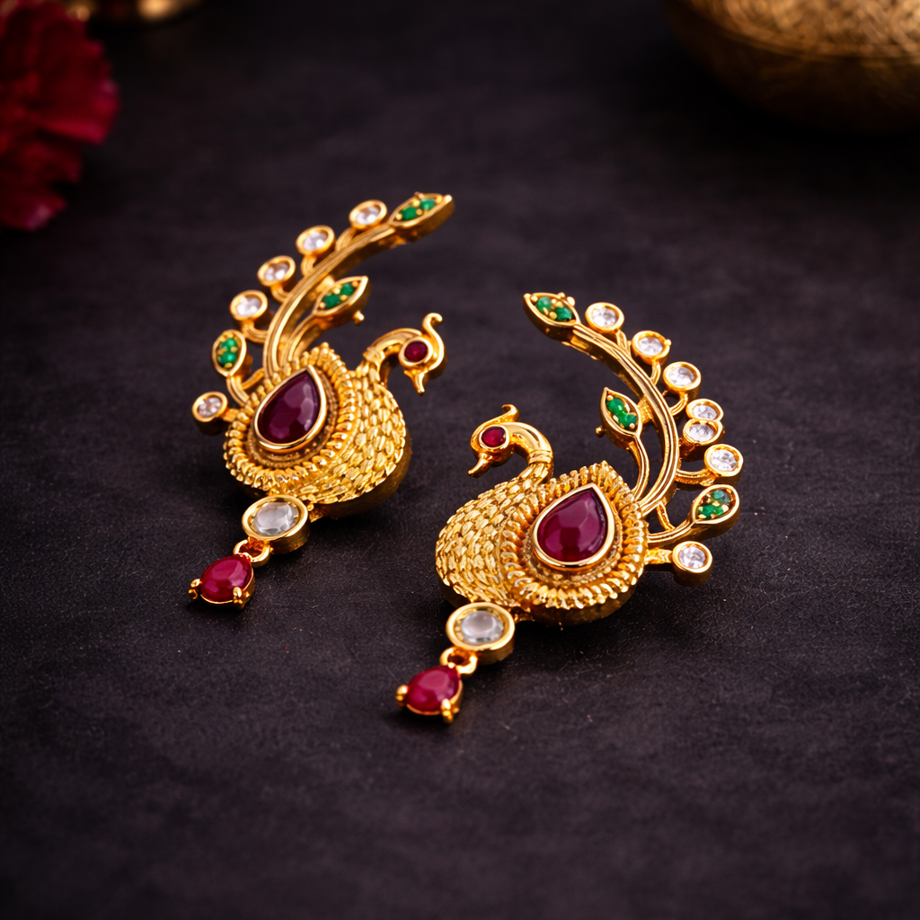 Mayura Ruby Ear Cuffs