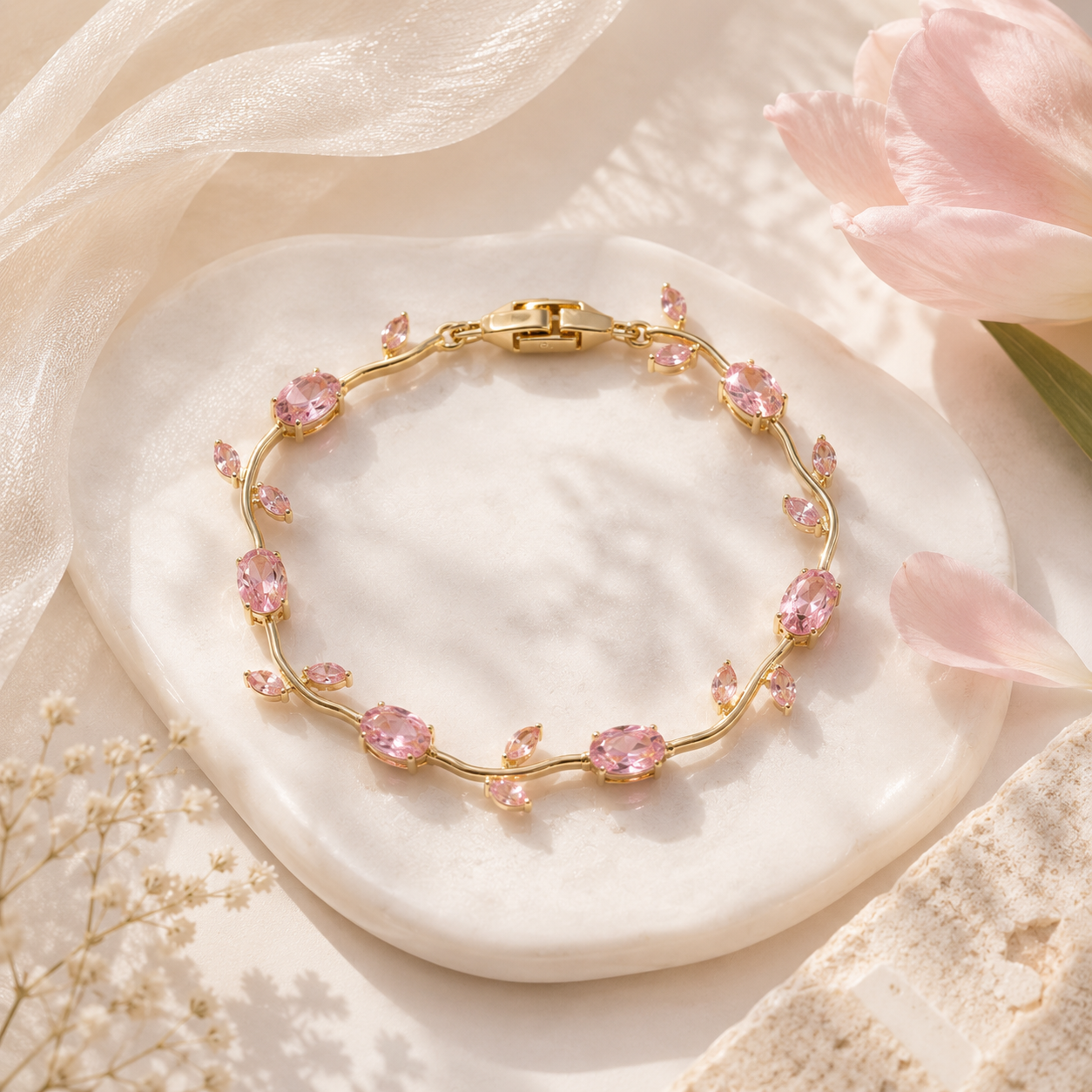 Pretty in pink Tuplip Bracelet