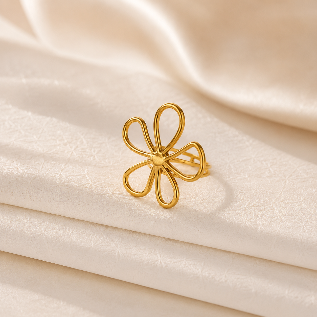 Golden Bloom Statement Ring
