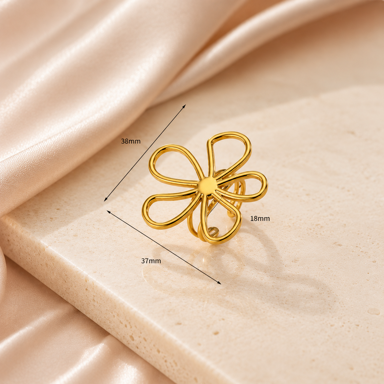 Golden Bloom Statement Ring