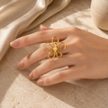 Golden Bloom Statement Ring