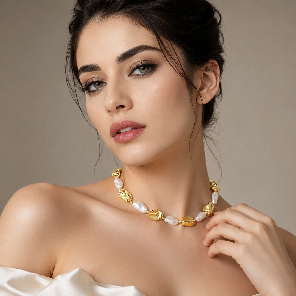Molten Gold & Pearl Choker