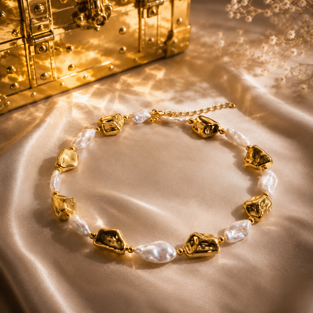 Molten Gold & Pearl Choker