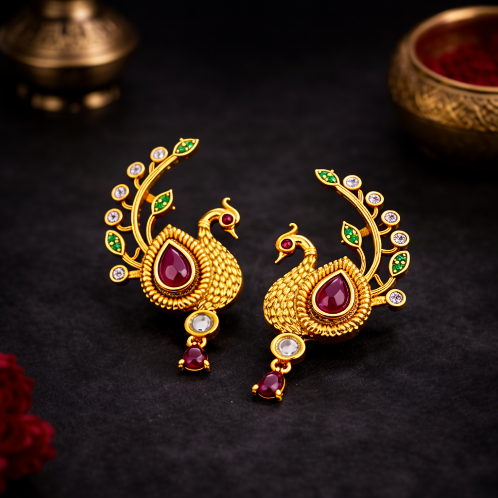 Mayura Ruby Ear Cuffs