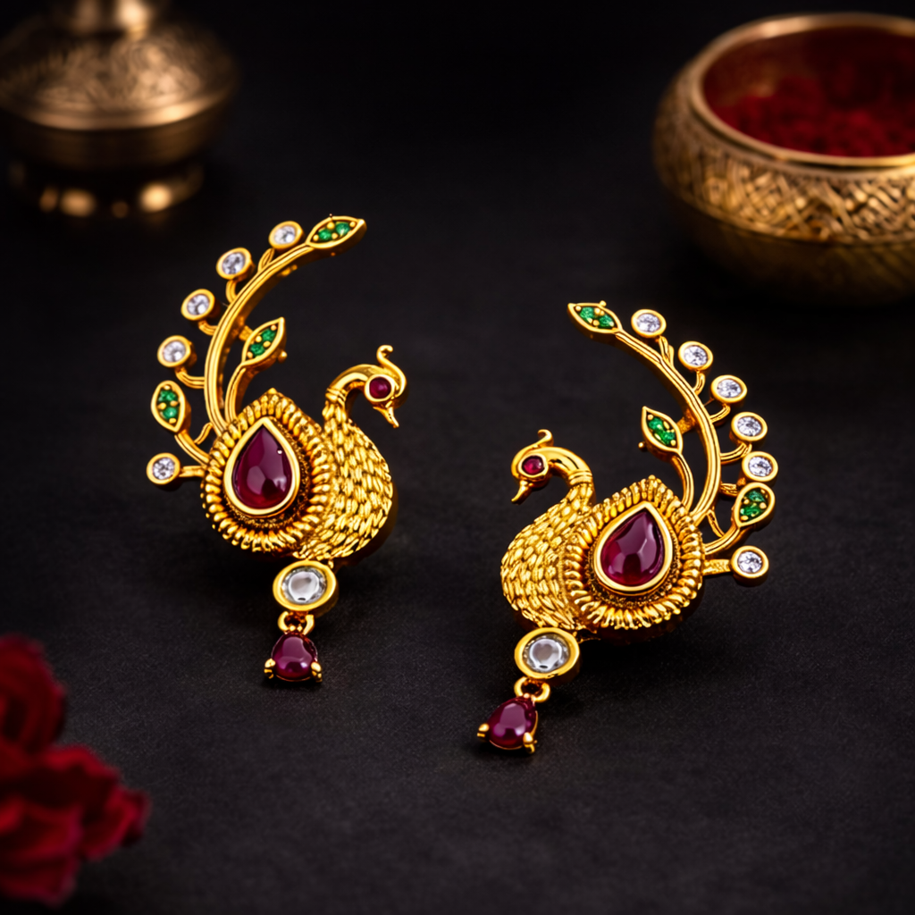 Mayura Ruby Ear Cuffs