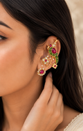 Royal Bird Ear Cuff – Gold Plated | Kundan & Pearl Statement Jewellery