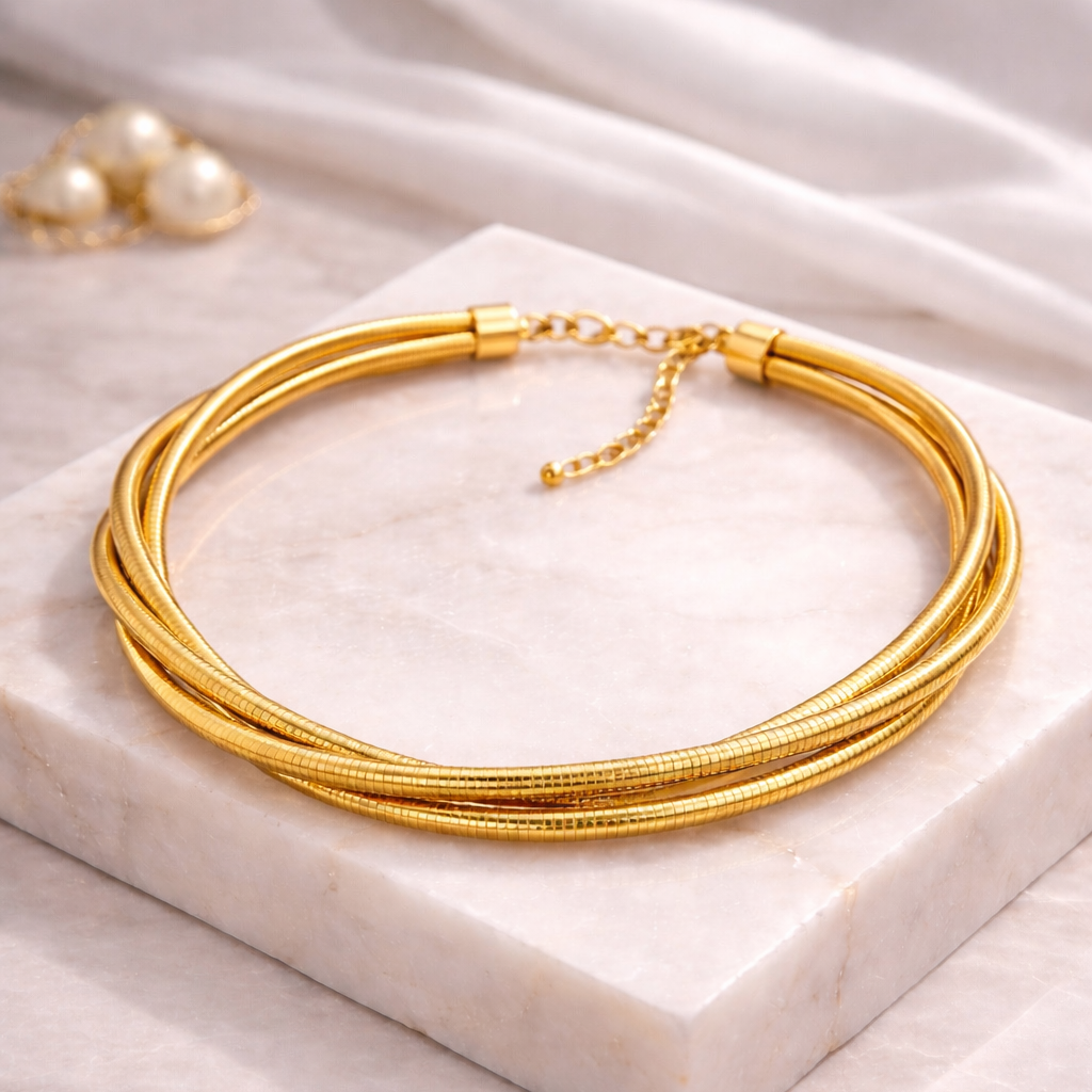 Golden Trio Twisted Choker