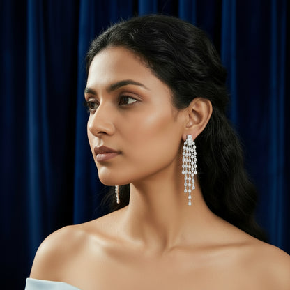 Midnight Silver Dew Earrings