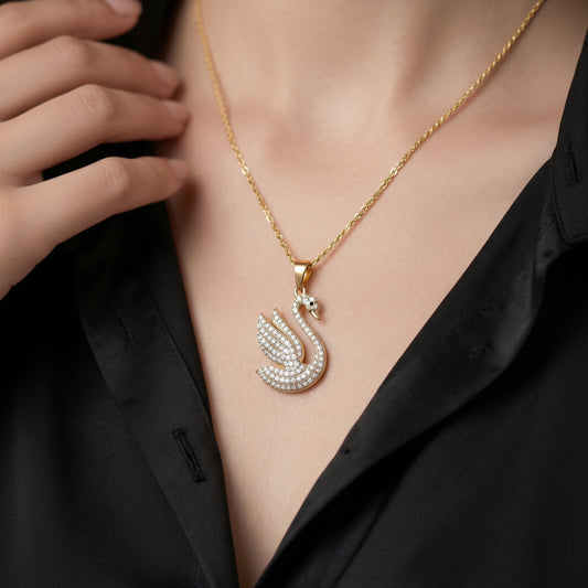 18K Gold Plated The Eternal Swan Necklace