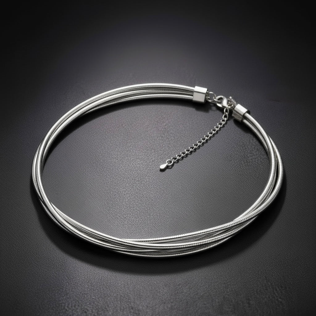 Silver Trio Twisted Choker