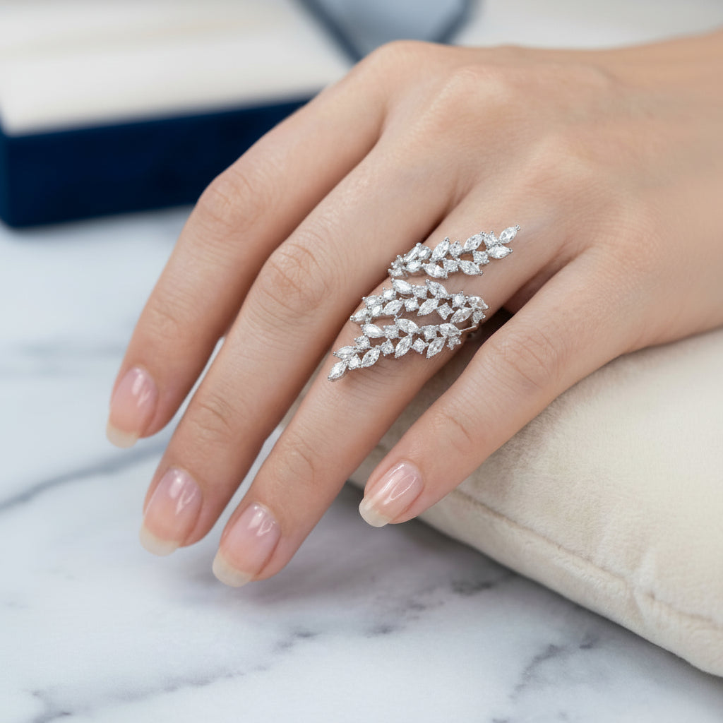 CZ Studded Premium Adjustable Finger ring