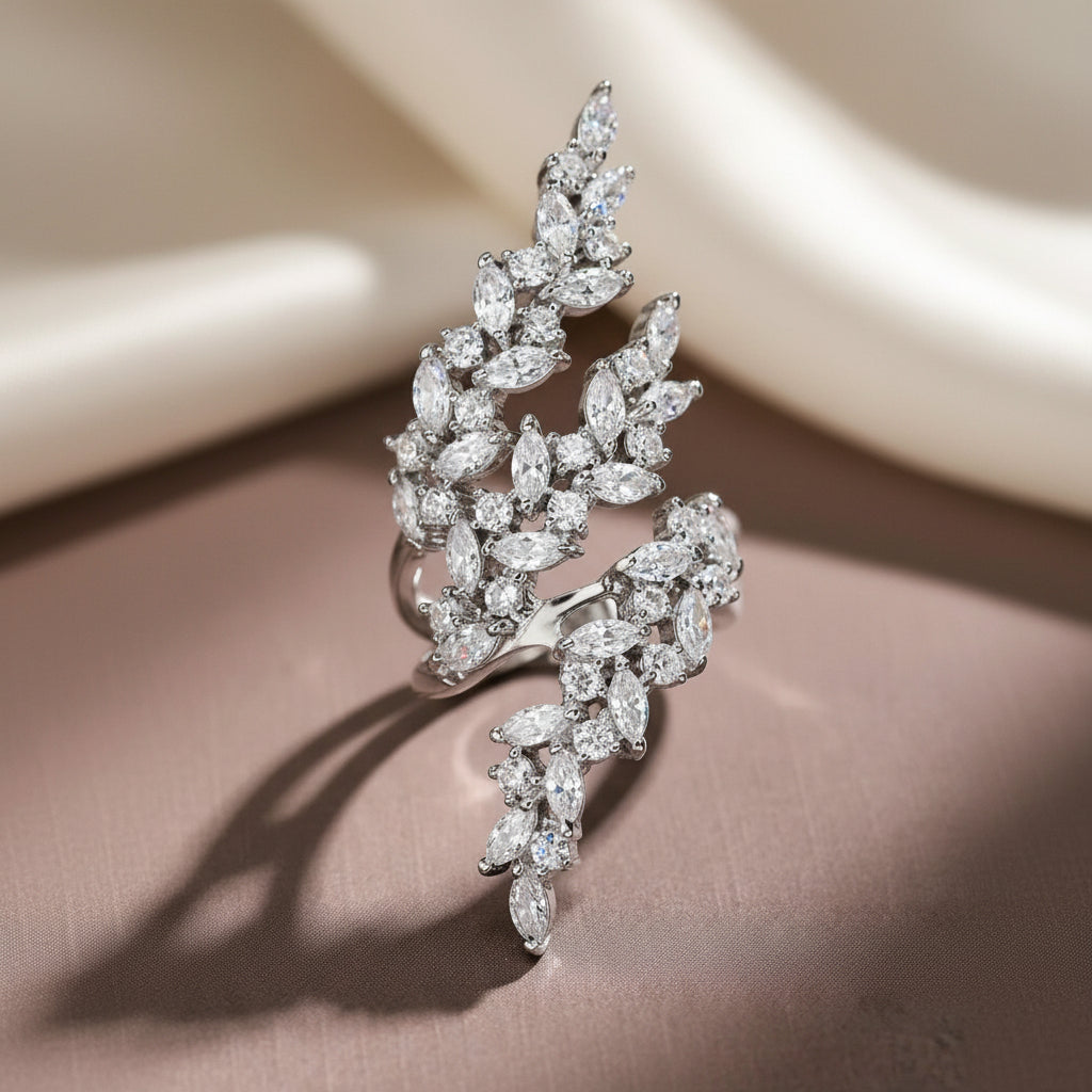 CZ Studded Premium Adjustable Finger ring