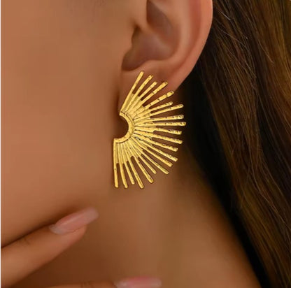 Stainless Steel Gold Plated Boho Earrings