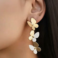 Stainless Stell Gold Plated Butterfly Drop Earrings