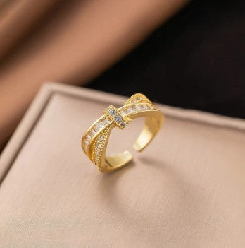 Cross Shaped Adjustable Finger Ring