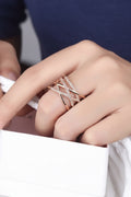 Silver Plated American Diamond Studded Contemporary Ring