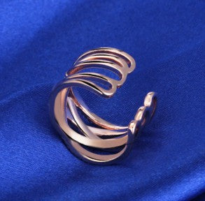 Rose Gold Plated American Diamond Studded Contemporary Adjustable Finger Ring