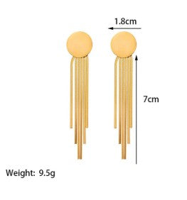 Glamorous Gold Tassel Earrings