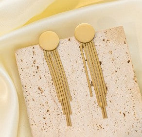 Glamorous Gold Tassel Earrings