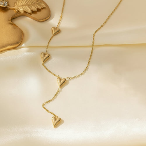 Cascading Hearts Y-Necklace