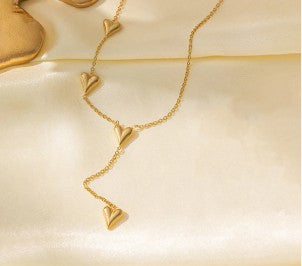 Cascading Hearts Y-Necklace