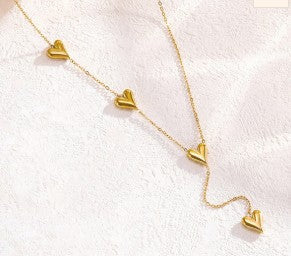 Cascading Hearts Y-Necklace