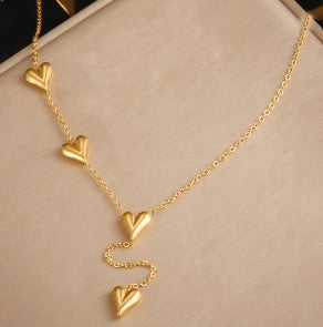 Cascading Hearts Y-Necklace