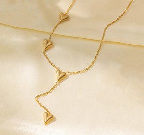 Cascading Hearts Y-Necklace