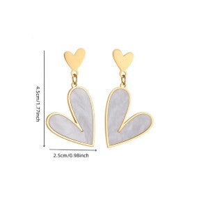 The White & Gold Heart Drops