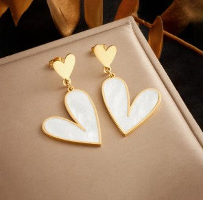 The White & Gold Heart Drops