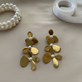 Blooming Floral Gold Plated Drop Statement Earrings