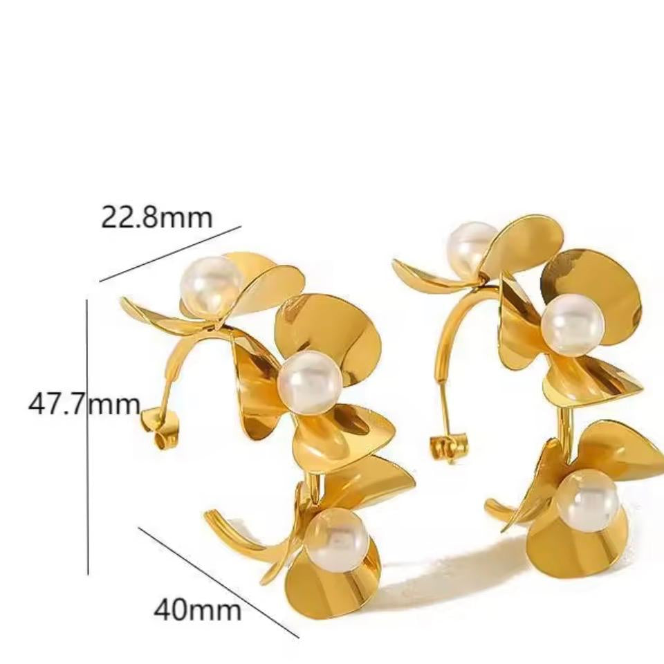 Golden Bloom Hoop Earrings