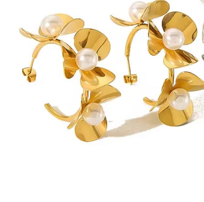 Golden Bloom Hoop Earrings