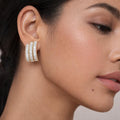 Triple-Row Baguette Earrings