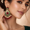 Anika Ethnic Festive Drops - Red and Green