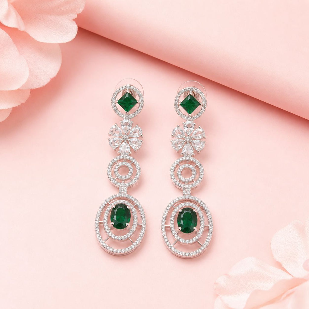 Emerald Radiance AD drop Earrings