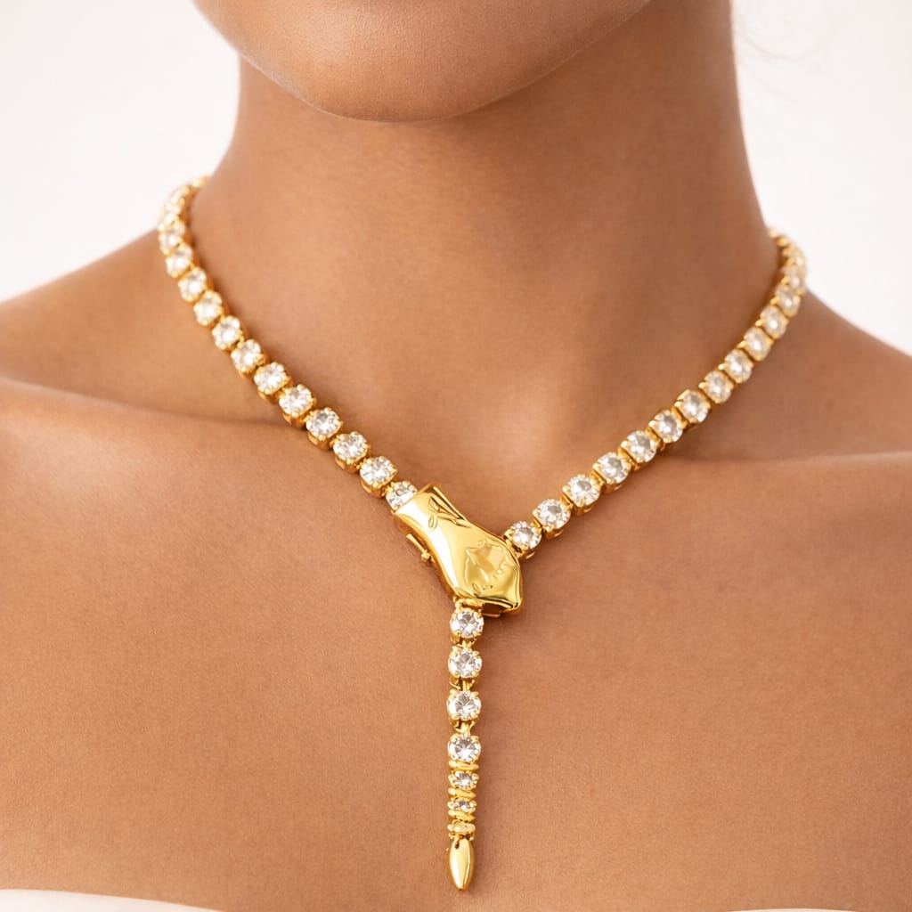 The Serpentine Sparkle Neckpiece (Adjustable length)