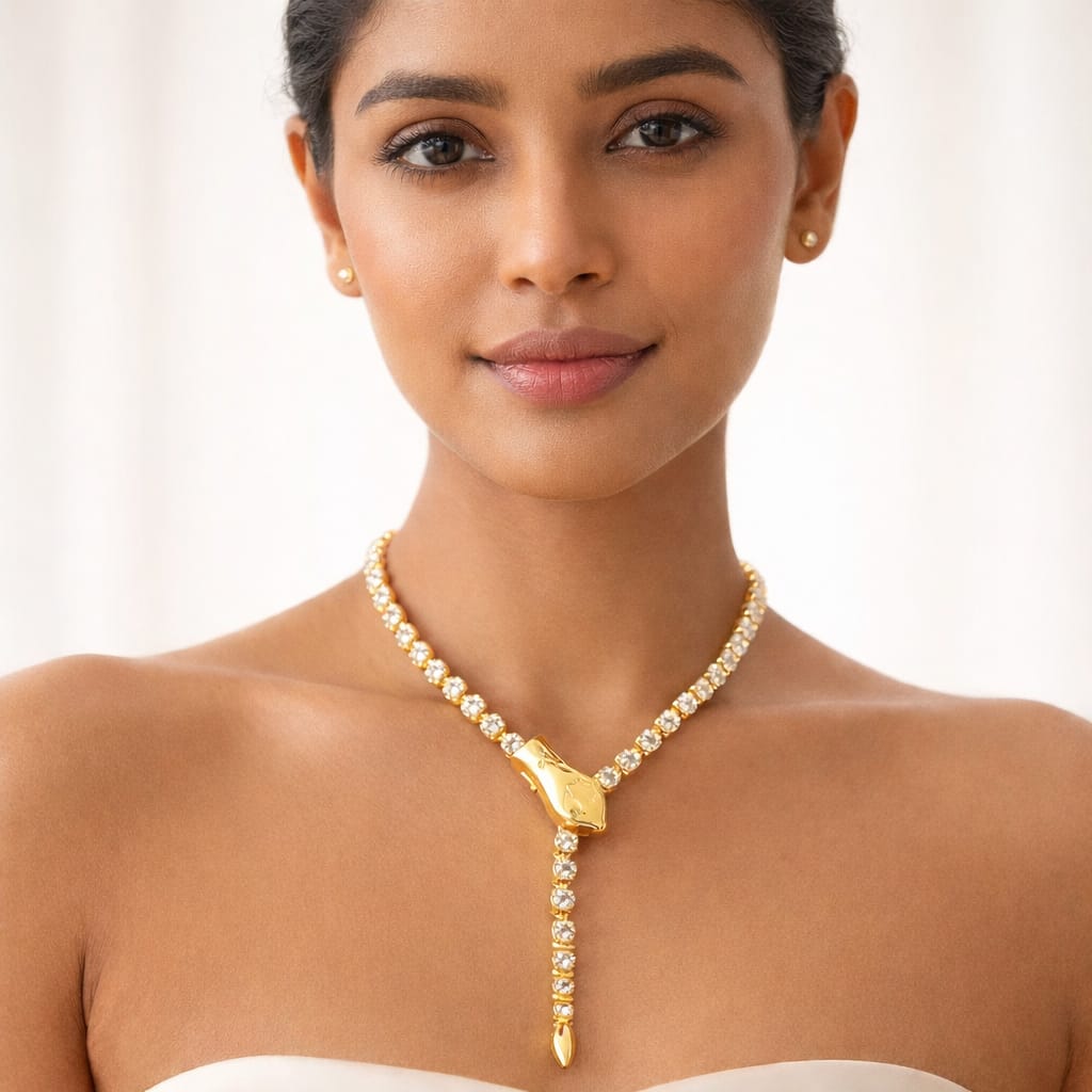 The Serpentine Sparkle Neckpiece (Adjustable length)