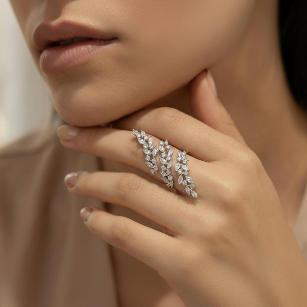 CZ Studded Premium Adjustable Finger ring