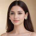 Delicate Enamelled Mini Bow Studs - White