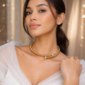 18k Gold-Plated Coiled Overlap Choker Necklace