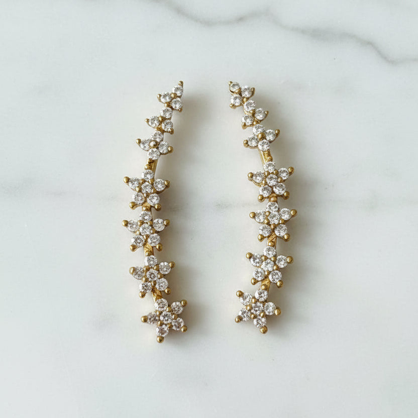 Starlit Petal Earcuffs